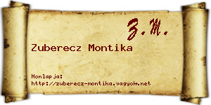 Zuberecz Montika névjegykártya